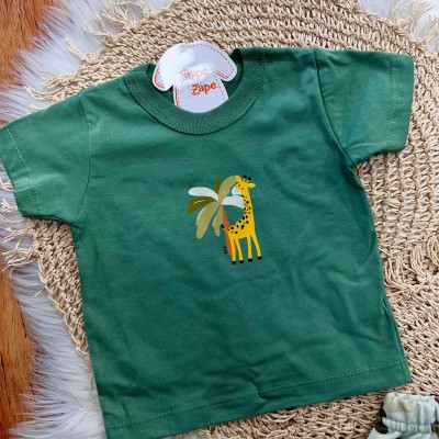 Conj. Camiseta Girafa e Bermuda Safari - Verde